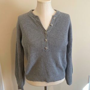 LOFT Grey button up Sweater
